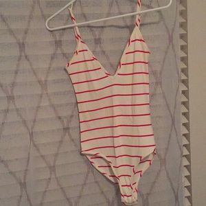 Striped bodysuit size 6
